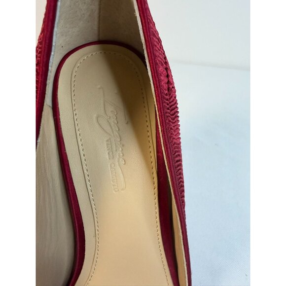Imagine Vince Camuto Ossie Women Size 7 Slate Red Wine Pleated Fabric Stiletto - Picture 12 of 14